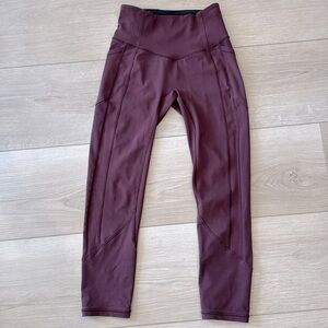 Lululemon Burgundy Fast And Free Tight ll Size 4
